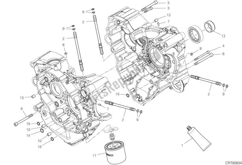 Todas as partes de 09b - Par De Meio Cárter do Ducati Diavel 1260 Thailand 2020